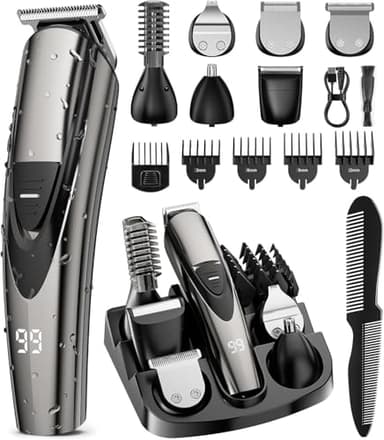 SHPAVVER Beard Trimmer for Men: Professional Barber Hair Clippers - 16-in-1 Cordless Grooming Kit - Waterproof Electric Razor with Turbo Speed & Precision Blades - Image 1