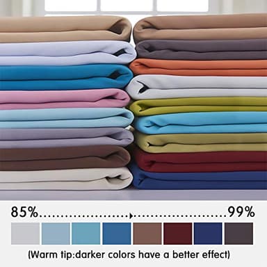 Yakamok Room Darkening Thermal Insulated Light Blocking Blackout Curtains, 2 tie Backs Included(52Wx84L,Light Beige,2 Panels) - Image 5