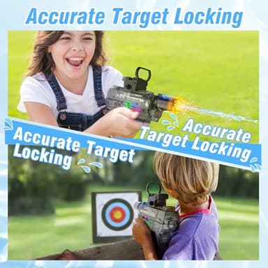 Electric Water Guns for Adults & Kids,Realistic Automatic Water Gun with 26-32 FT Long Range,800ml Large Water Tank,Splash-Resistant Design,Summer Outdoor Pool Beach Toy for Backyard Games(2 Pack) - Image 3