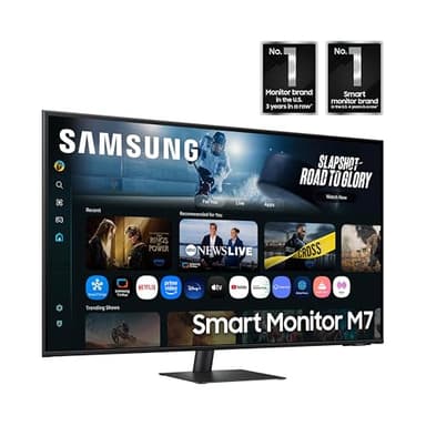 Samsung 43” Smart Monitor M7 (M70F) 4K UHD Display, Samsung Vision AI, Smart TV Apps, Gaming Hub, USB-C, HDMI and USB-A, Black, LS43FM702UNXZA, 2025 - Image 3