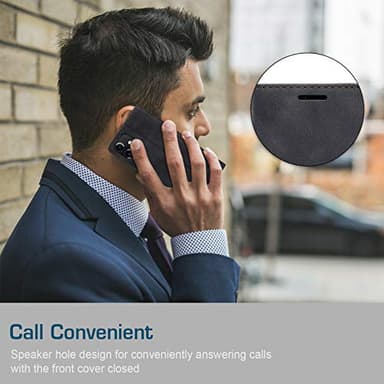 Cracedily for iPhone 12 Mini Case 5.4", Flip Wallet Leather Case with Card Holder Magnetic Closure Shockproof Kickstand Protective Phone Cases Cover for iPhone 12 Mini,Black - Image 6