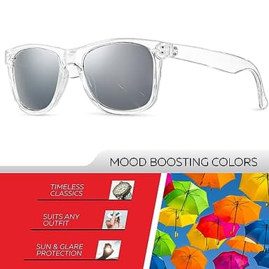 Retro Rewind Polarized Sunglasses for Men and Women - UV Protection Classic Mens Womens Sun Glasses - Cool Vintage 80s Shades - Image 2