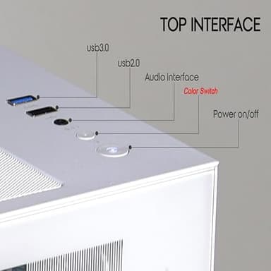 suevery Pre Built Gaming PC AMD Ryzen7 8700F(8Core 16Threads Up to 5.0G) 32G DDR5 Nvme 1TB SSD RTX 4060 8G WiFi 6 Desktop Computers White - Image 6