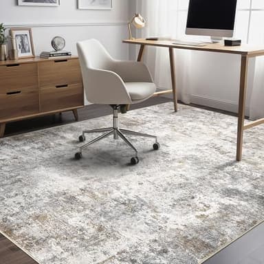 UERMEI 9x12 Area Rug Living Room Rugs - Washable Neutral Modern Abstract Soft Thin Large Rug Indoor Floor No Slip Rug Carpet for Bedroom Under Dining Table Home Office Decor - Brown Grey - Image 8