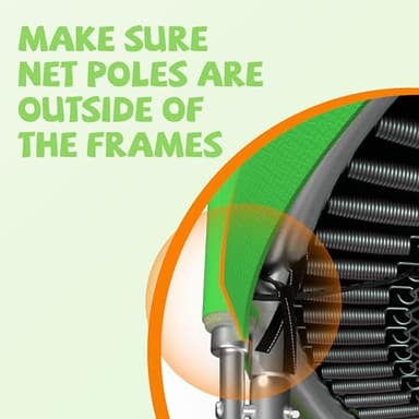 Kangaroo Hoppers Universal 8/10/12/14/15FT Trampoline Repalcement Safety Pad，Waterproof Surround Spring Foam Cover for Round Frame (Apple Green, 14FT) - Image 5