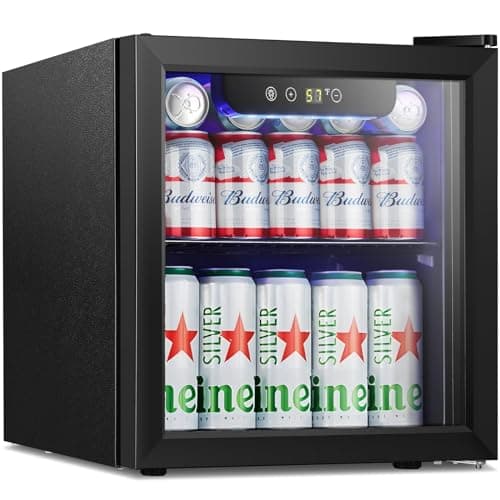Antarctic Star Mini Fridge Cooler - 12 Bottle 48 Can Beverage Refrigerator Glass Door for Drinks or Beer Wine –Small Drink Dispenser for Home, Office or Bar, Electronic Temperature Control，1.3cu.ft. - Image 1