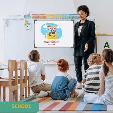 White Board Dry Erase 16" x 12" Hanging Fist School Sign,8 Magnetic Markers ，6 Magnets,Portable Writing, Drawing & Planning Whiteboard Easy to Clean Wall Whiteboard for Office School, Kids, Home - Image 6