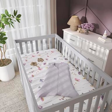 Evolur Be Wild 3 Piece Crib Bedding Set, Machine Washable, Soft and Breathable Toddler Bedding Set, Includes Fitted Sheet, Wearable Blanket and Crib Skirt - Image 8
