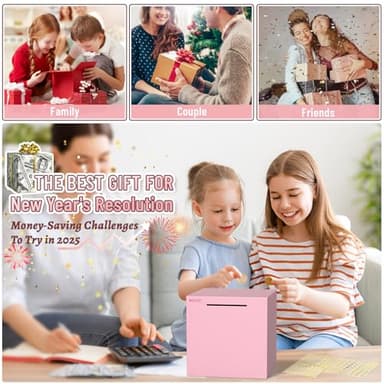 hizgo Adults Pink Piggy Bank, Stainless Steel Piggy Bank for Adults/Kids Must Break to Open, Unopenable Money Saving Box(7.9-inch, Pink) - Image 7