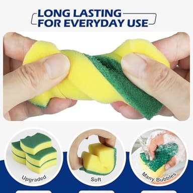 Kitchen Cleaning Sponges,24 Pack Eco Non-Scratch for Dish,Scrub Sponges - Image 3