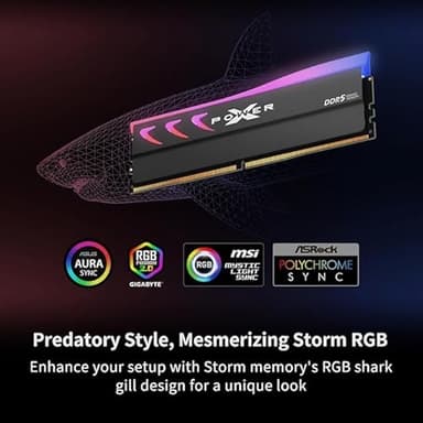 Silicon Power DDR5 32GB (2x16GB) Storm RGB 6000MT/s (PC5-48000) 288-pin CL36 1.35V UDIMM Desktop Memory Module RAM SP032GXLWU60CFDL White - Image 4