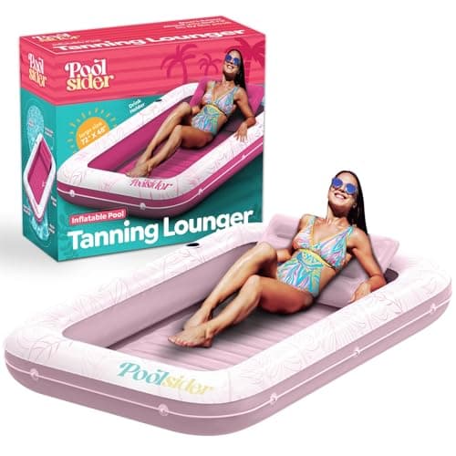 Premium Inflatable Tanning Pool Lounger | XL Inflatable Tanning Bed for Adults - 4 in 1 Multipurpose Suntan Tub | Pool Floats Adults, Inflatable Pool Float | Tanning Float - Sunbathing Pool Raft - Image 1