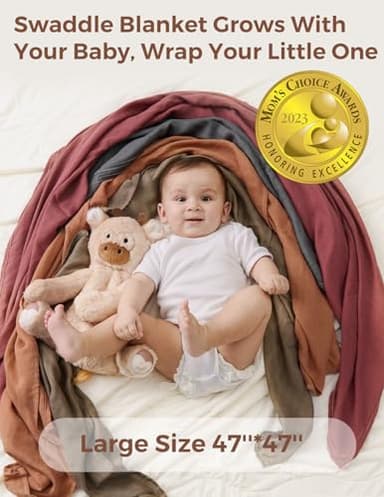 Momcozy Muslin Swaddle Blankets for Baby Boys and Girls, 4-Pack Breathable and Skin-Friendly Receiving Blanket Wrap, Baby Essentials, Registry & Gift, 47 x 47 inches - Image 3