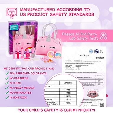 Kids Real Makeup Kit with Pink Unicorn Purse, Non Toxic Washable Make Up Set - Unicorn Toys for Girls Age 4-6, Gifts for 5 Year Old Girls Birthday Gift Ages 3 4 5 6 7 8 9 10 Years - Toys for Ages 5-7 - Image 6