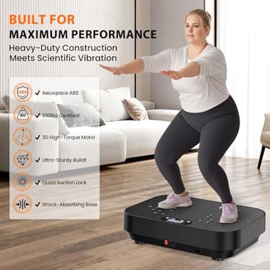 Vibration Plate Exercise Machine, 2025 Upgraded Fitness Vibrating Lymphatic Drainage Full Body Workout Shaker for Weight Loss, Featuring a 330 Lbs Capacity Vibrate Fitness Platform with 8 Modes - Image 3