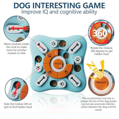 FOXMM Interactive Dog Treat Puzzle Toys for IQ Training & Mental Stimulating,Fun Slow Feeder,Large Medium Small Dogs Enrichment Toys with Squeak Design - Image 3