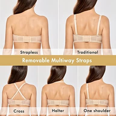 DELIMIRA Women's Underwire Contour Multiway Full Coverage Strapless Bra Plus Size Barely Buff 38G - Image 3