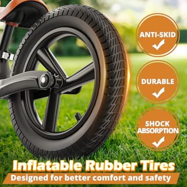 Ridego 14 Inch Balance Bike for Kids 2-6 Year Old,Lightweight Kids Bike with Adjustable Seat, Push Bicycle with Air Rubber Tires，Ride-on Toys Birthday Gift - Image 5