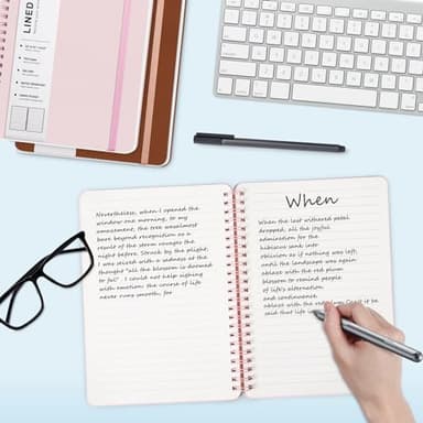 ABERLLS Pink Lined Spiral Journal Notebook with 160 Pages, 8×5.7in, A5 Spiral Notebook, Journaling Notebooks for Work, School, Women, Men, College Ruled Spiral Notebook, Hardcover Leather Journals - Image 3