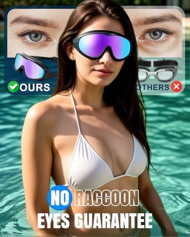 Rantizon Swim Goggles 2 Pack, Wide View Anti Fog&UV Swimming Goggles for Audlt, No Leaking Swim Glasses for Men Women Youth - Image 2