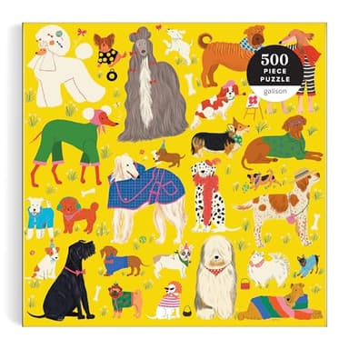 Galison Fashionable Dogs – 500 Piece Jigsaw Puzzle Featuring Vibrant Artwork of Well Dressed and Glamorous Dogs in All Shapes and Sizes - Image 6