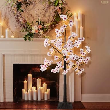 Uieke 4FT Cherry Blossom Tree, 48 Fairy Lights Artificial Lighted Tree for Home Inside Outdoor Spring Wedding Party Festival Decor, Warm White - Image 6