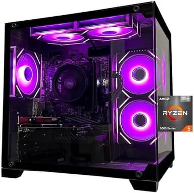Gaming Desktop Computer PC,AMD Ryzen 5 5600,RTX3050 6GB,32GB RAM and 1TB M.2 NVMe PCle,ARGB Fan,WiFi,Game Design Office Console,Sea View Room,Prebuilt Gaming PC Tower - Image 2