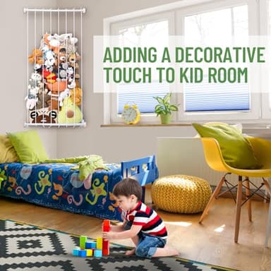 Stuffed Animal Storage - Corner Hammock Net for Plushie Toys - Zoo Style Organizer, Save Space, Perfect for Toddler Boys & Girls - Wall Decor - Image 5