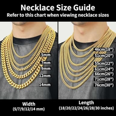 Mens Gold Plated Cuban Link Chain, Miami Cuban Chain Necklace for Men, 7mm Wide Hip Hop Mens Jewelry, 22" - Image 6