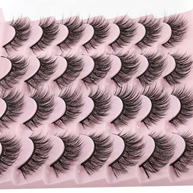 False Eyelashes 14mm Faux 3D Mink Lashes Natural Look Cat Eye Wispy Lashes Pack by Kiromiro, 14 Pairs - Image 6