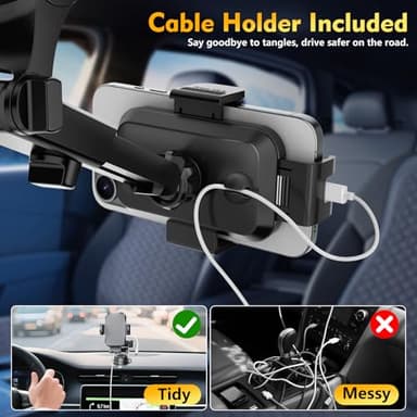 Phone Holders for Your Car 2025 Upgraded Military-Grade Strongest Suction & Stable Clamp Arm Car Phone Holder Mount 360°Adjustable for Dashboard, Windshield, Air Vent for iPhone Samsung, Carbon Fiber - Image 4