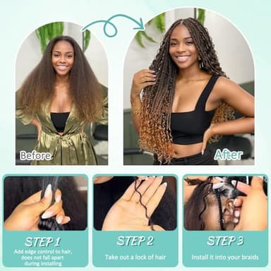 LEISWISS Boho Human Braiding Hair Curly 150g 22 Inch 6 Bundles/Pack Human Braiding Hair for Boho Braids Virgin Hair Extensions 12A Wet And Wavy Deep Wave Bulk Human Hair for Braiding - Image 4