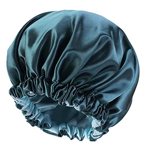 Satin Bonnet Silk Bonnet Hair Bonnet for Sleeping-Slouchy Beanie Hat Satin Sleep Cap for Women's Natural & Curly Hair(Blue Zircon) - Image 1