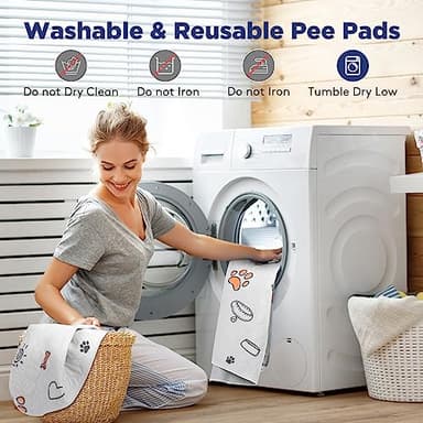 Washable Pee Pads for Dogs, 2 Pack Large 48"x48" Super Absorbent Reusable Pads for Dog Training Pads, 100% Waterproof Non-Slip Pee Pads Whelping Pads Dog Playpen Pads Crate Mat Bed Pads Dog Products - Image 6