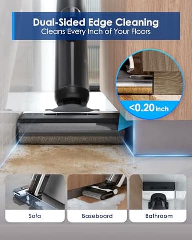 Tineco Floor ONE S6 Cordless Wet Dry Vacuum Floor Cleaner Washer Mop All-in-One for Hard Floors, LED Display, Long Runtime, Dual-Sided Edge Cleaning, Self-Cleaning - Image 6