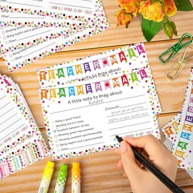 50Pcs Teacher Mail Notes to Parents, Happy Mail Postcards Preschool Elementary Classroom Must Haves, Good Behavior Incentive Motivational Cards to Send Home for Kindergarten School Teacher Supplies - Image 3