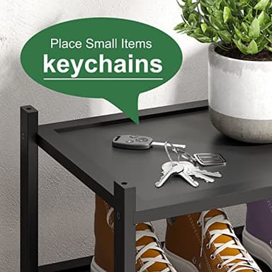 kiplant Black Long Shoe Rack, 3-Tier Bamboo Wood Shoe Rack for Entryway, Stackable | Foldable | Natural, Shoe Organizer for Hallway Closet, Free Standing Shoe Racks for Indoor Outdoor - Image 3