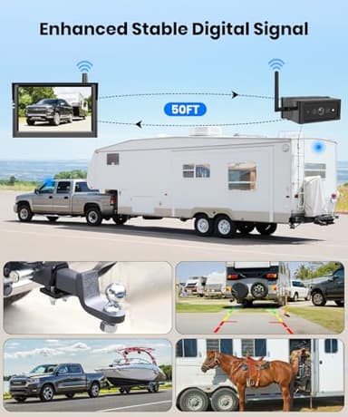 AUTO VOX Wireless Backup Camera Magnetic: 5" Portable No Wiring 1 Min Install Trailer Hitch Camera, 2-Channel HD 1080P Car Monitor & IR Night Vision Back Up Camera Systems for Truck, RV, Camper - Image 5