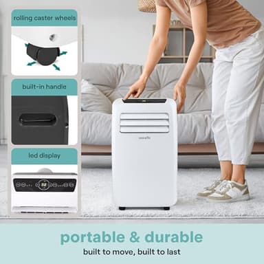 SereneLife Small Air Conditioner Portable 12,000 BTU with Built-in Dehumidifier + Heat - Portable AC unit for rooms up to 550 sq ft - Remote Control, Window Mount Exhaust Kit - Image 6