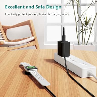 Upgraded Apple Watch Charger, Magnetic iWatch Fast Charger to USB C Cable 6ft with USB C Charger Block for iWatch Series Ultra/9/8/7/6/SE/SE2/5/4/3, Black - Image 2