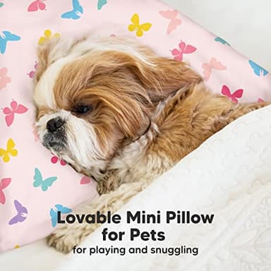 Mini Toddler Pillow with Pillowcase - 9x13 My Little Dreamy Travel Kids Pillow for Sleeping, Toddler Bed, Small, Tiny, Organic Cotton Pillowcase, Soft & Breathable, Kids 2-4 Years Old (Flutter) - Image 8