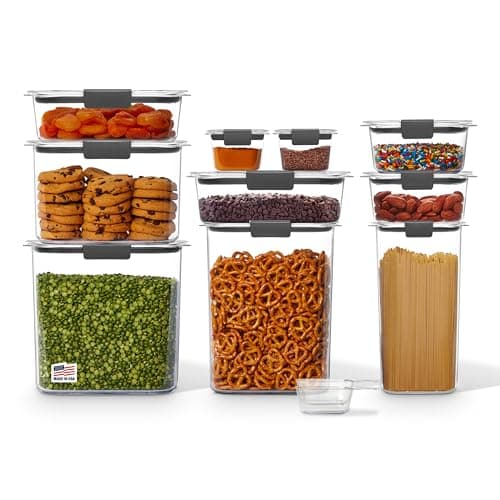Rubbermaid Brilliance Pantry 10 Piece Set, Clear and Airtight Food and Pantry Storage Containers - Image 1