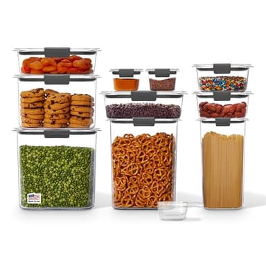 Rubbermaid Brilliance Pantry 10 Piece Set, Clear and Airtight Food and Pantry Storage Containers - Image 1