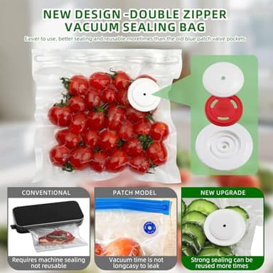 Vacuum Sealer for Food, Handheld Saver Compact Vacuum Sealer Machine with 30 Reusable Bags for 10X Preservation & Fresh - Image 6