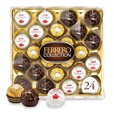 Ferrero Collection, 24 Count, Premium Gourmet Assorted Hazelnut Milk Chocolate, Dark Chocolate and Coconut, 9.1 oz - Image 1