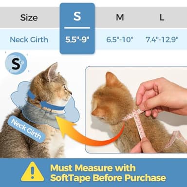 ComSaf Cat Cone Collar Soft, Protective Adjustable Cat Cones to Stop Licking After Surgery, Comfortable Lightweight Elizabethan Collar for Kitten Prevent from Licking Wounds, Not Block Vision - Image 2
