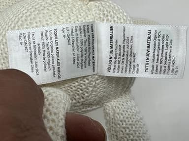 FLUFFYFUN Organic Baby Toys White Bunny Rabbit Stuffed Animal for Newborn 7.1" - Image 10