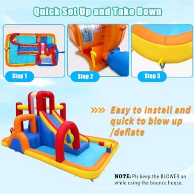 Hongcoral Inflatable Bounce House Obstacle Course with Wet or Dry Slide, Ball Pool, Climbing Wall, Boxing Ball, Small Climb&Slide – Backyard & Indoor Bouncy Castle for Kids 3-8 - Image 8