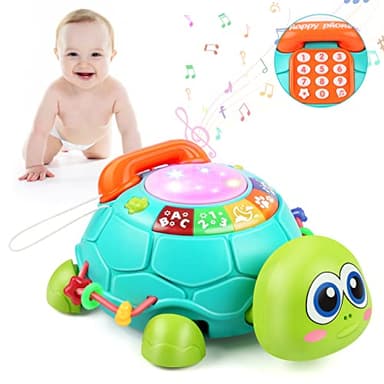 Bilingual Musical Turtle Baby Toys 6 to 12 Months, Development Toy for 6 7 8 9 Month Old Boy Girl, 8-in-1 Educational Crawling Infant Gifts, Christmas Baby Gift for 3 4 5 9-12 Mo. - Image 1