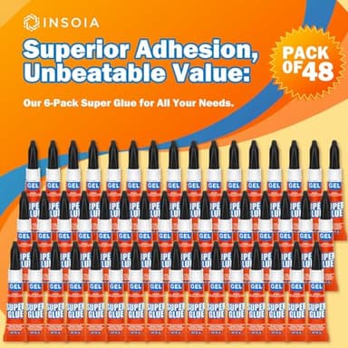 Super Glue Gel Clear Non-Drip, 48 X 3g All Purpose Strong Adhesive Ca Glue Quick Dry Instant Glue for Plastic, Metal, Ceramic, Shoe, Wood, Leather, Model, Aquarium, Rhinestone, Jewelry and DIY Crafts - Image 3